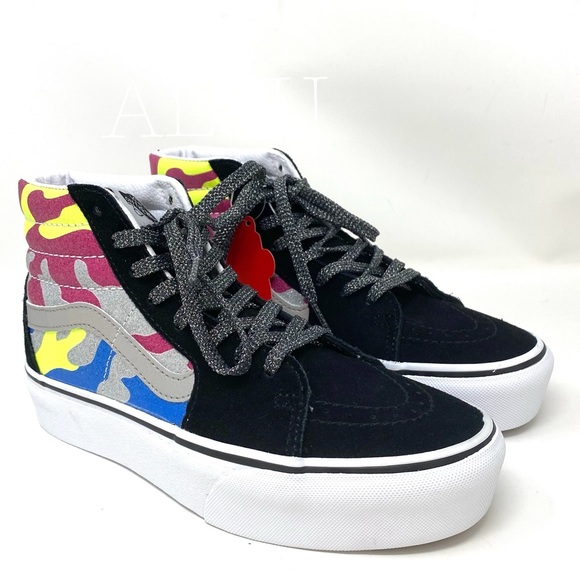 💖MEGA SALE💖VANS SK8-HI Platform After Dark Camo Suede Women's Size VN0A3TKNTUR - Picture 2 of 10